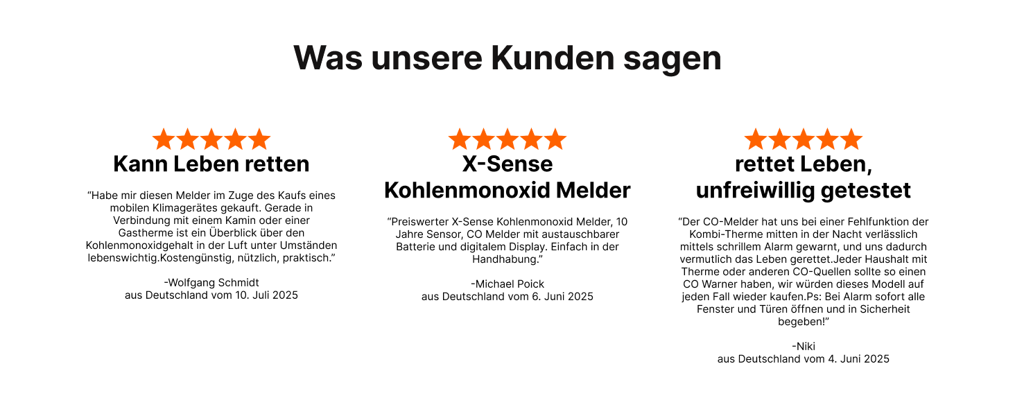 X-Sense XC0C-SR Kohlenmonoxid-Melder in Weiss mit digitalem Display und Testtaste – Detail 3