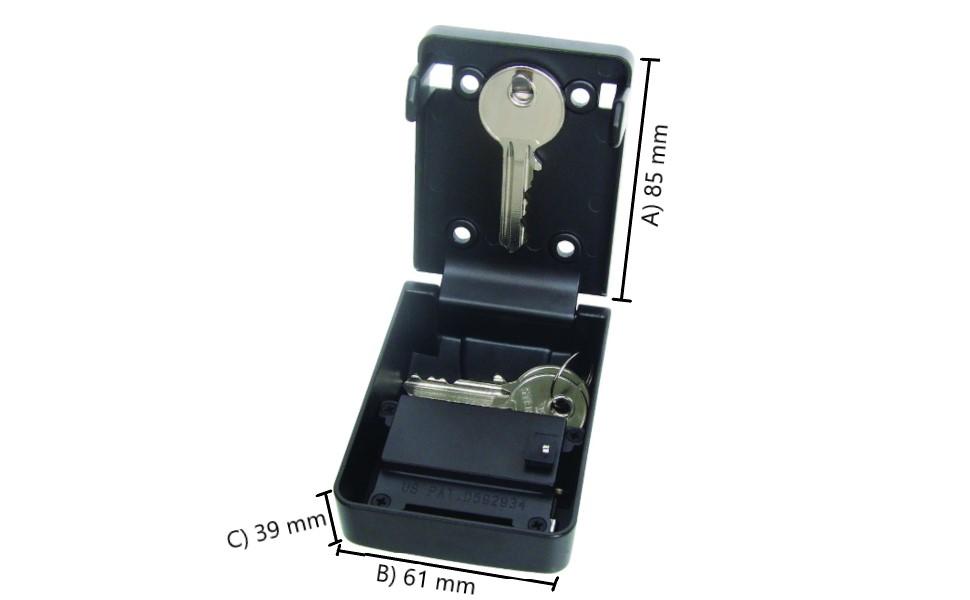 BURG-WÄCHTER Key Safe 10 SB Schlüsseltresor in Schwarz mit vier Zahlenrollen für die Wandmontage – Detail 3