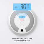 X-Sense SC07 Rauch- und Kohlenmonoxidmelder mit LCD-Anzeige, Frontansicht