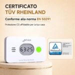 CPVAN COS-X3 plus Kohlenmonoxidmelder mit Anzeige von CO-Wert, Temperatur und Luftfeuchte