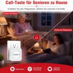 CallToU Notrufknopf-Set mit zwei weissen Ruftasten und zwei Empfängern für die Steckdose