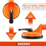 Angabe der Tragfaehigkeit: bis 120 kg beim Heben und bis 100 kg in Zugrichtung