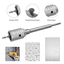 Bohrkrone 150 mm mit Hartmetallschneiden und SDS-Max-Verlängerung – Detail 3