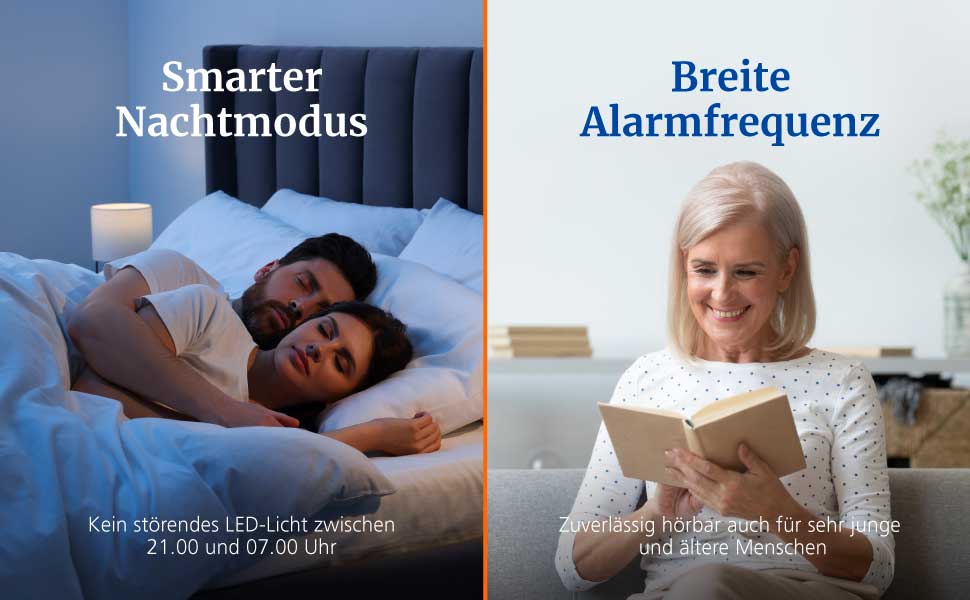 Zwei weisse Hekatron Genius Plus Rauchwarnmelder mit Klebepad und Montageset – Detail 3
