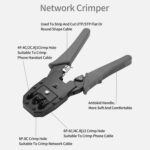 Netzwerk-Werkzeugset mit RJ45-Crimpzange, LAN-Kabeltester, Abisolierzange und Werkzeugtasche