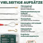 FAIRMO Einziehspirale 30 m aus PET im Kunststoffgehäuse mit fünf Adaptern und Kabelstrumpf