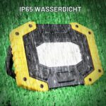 T-SUN LED Arbeitsstrahler mit klappbarem Bügel, USB-Buchse und Akkufach