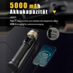 HOTLIGH ZF7549 Akku-Werkstattlampe aus Aluminium mit ausgeklapptem Leuchtkopf und Magnetfuss