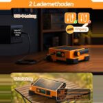 DANCINGBOAR U8CUP LED Baustrahler mit drehbarem Griff, Solarmodul und USB-Anschluss