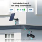 Reolink Argus Eco Akku-Überwachungskamera in Schwarz mit Solarpanel und Wandhalterung