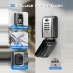 Silberner Mohard 8109 Schlüsseltresor mit Zifferntastatur und aufgeschobener Schutzklappe