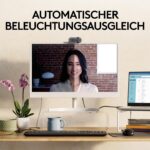 Person im Videobild bei gemischtem Licht auf einem Monitor