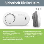 FireAngel FA3820 Kohlenmonoxidmelder in Weiss mit Testtaste und CO-Warnleuchte