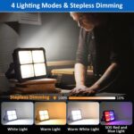 MASMEJOR SL-D8 Akku-Baustrahler mit 336 LEDs, Solarpanel und klappbarem Gelenkarm