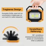 Tekstap COBWL02 Akku-Arbeitsleuchte mit ausgeklapptem Griff, Set mit zwei Leuchten