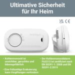 FireAngel FA3313 Kohlenmonoxidmelder in Weiss mit Display, freistehend und wandmontierbar