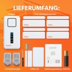 tiiwee X1-XL Alarmset mit Sirene, vier Fenstersensoren und zwei Fernbedienungen