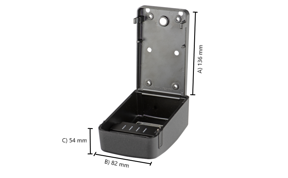 Burg-Wächter Key Safe 60 L SB Schlüsseltresor in Schwarz mit beleuchteten Zahlenrollen an der Wand – Detail 3