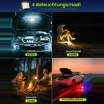 CLV LED-Akkustrahler mit Solarpanel, Tragebügel und Magneten auf der Rückseite