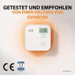 Smartwares CO-Melder FGA-13091 in Weiss mit Anzeige und Testtaste an der Wand