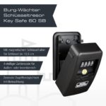 Burg-Wächter Key Safe 60 L SB Schlüsseltresor in Schwarz mit beleuchteten Zahlenrollen an der Wand