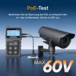 Schwarzer Netzwerk-Kabeltester Mcbazel INSP0319 mit LCD-Display, RJ45-Buchse und kleinem Gegenstück