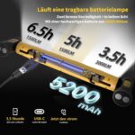 MechaniLite Akku-Werkstattlampe in Gelb mit Magnetfuss und Haken