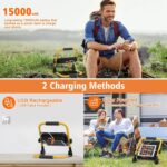 ERAY Akku-Baustrahler mit Solarpanel, Stativ und Fernbedienung