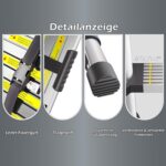 SIMPDIY Teleskopleiter aus Edelstahl, auf 3,8 Meter ausgezogen