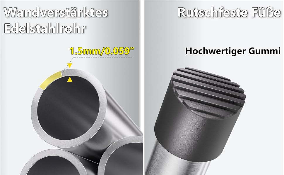 SIMPDIY Teleskopleiter aus Edelstahl, auf 3,8 Meter ausgezogen – Detail 3