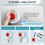 SYNLETT Pflegeruf-Set mit zwei roten Notrufknöpfen und zwei tragbaren Pagern