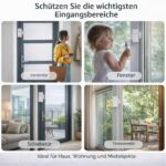 HENDUN SF03RCD Türalarm mit Magnetkontakt und Fernbedienung, zwei weisse Melder
