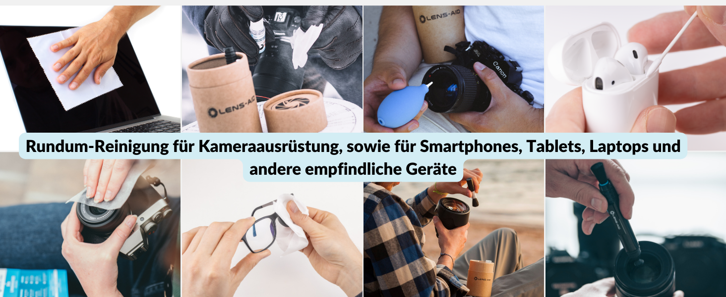 Lens-Aid 8-in-1 Kamera-Reinigungsset mit Blasebalg, Lens-Pen, Tüchern und runder Aufbewahrungsbox – Detail 3