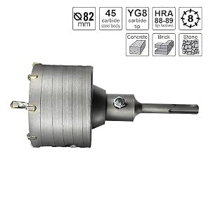 S&R Hohl-Bohrkrone Ø 82 mm mit SDS-plus-Adapter und Zentrierbohrer – Detail 3