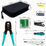 SGILE 12-in-1 Netzwerk-Werkzeugset mit Crimpzange, Kabeltester und RJ45-Steckern