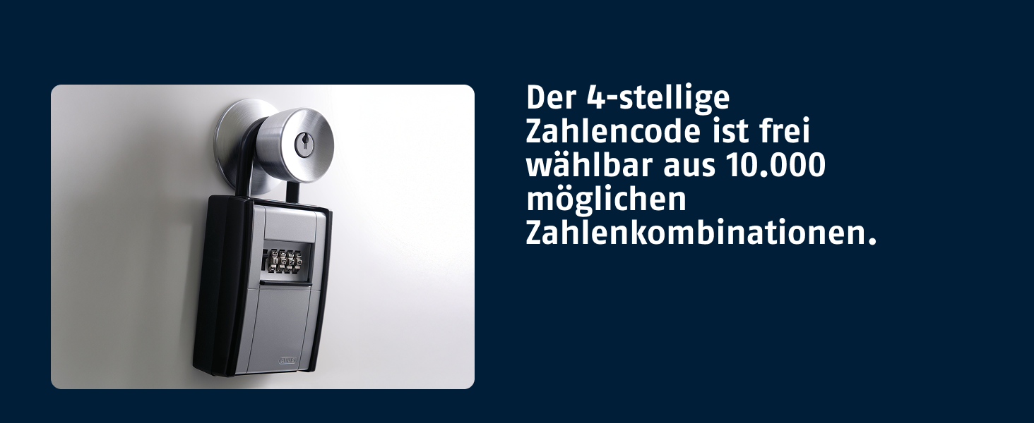 ABUS KeyGarage 797 Schlüsselbox mit silberner Zahlenradklappe und schwarzem kunststoffummanteltem Bügel – Detail 3