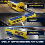 S&R Abisolierwerkzeug in Blau und Gelb zum Entmanteln von Rundkabeln und Abisolieren von Adern