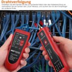 Proster XQ 350 Kabelsucher in Rot mit Sender, Empfänger, Kopfhörer und Krokodilklemmen