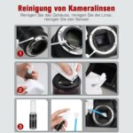 Zacro Reinigungsset für Kameras mit Blasebalg, Linsenstift, Pinseln, Tüchern und Box