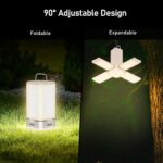 Blukar Campinglampe mit aufgeklappten Seitenflügeln und 116 LED in warmweissem Licht