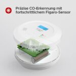 X-Sense CO03B Kohlenmonoxidmelder mit hinterleuchtetem LCD und Prüftaste