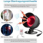 KERUI Funk-Alarmanlage mit roter Sirene, Tür-Fenster-Kontakten, Bewegungsmeldern und Fernbedienungen