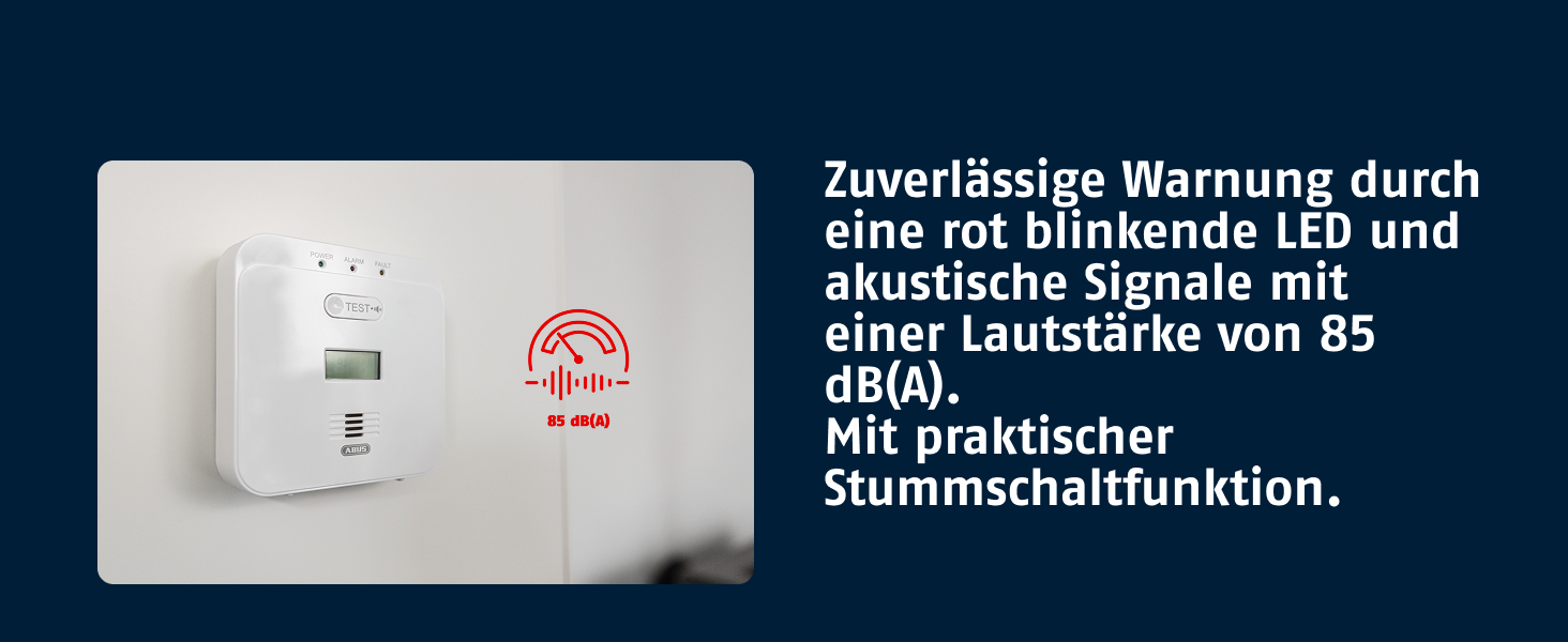 ABUS Kohlenmonoxid-Melder COWM510 in Weiss mit LCD-Anzeige – Detail 4