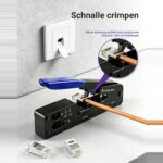 VCELINK Crimpzange für RJ45 mit Cat-7-Steckern, Knickschutztüllen und Einfädelhilfen