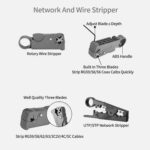 Netzwerk-Werkzeugset mit RJ45-Crimpzange, LAN-Kabeltester, Abisolierzange und Werkzeugtasche