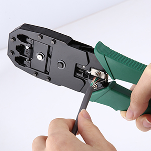 Netzwerk-Werkzeugset mit RJ45-Crimpzange, LAN-Kabeltester, Abisolierzange und Werkzeugtasche – Detail 4