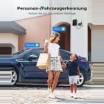 Reolink Argus Eco Akku-Überwachungskamera in Schwarz mit Solarpanel und Wandhalterung
