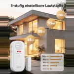 TECKNET TK-WA152 Türalarm in Weiss mit Magnetkontakt und zwei Fernbedienungen