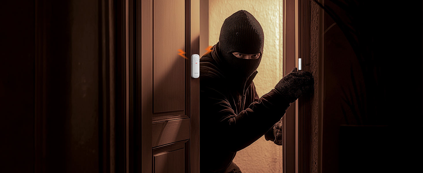 TECKNET TK-WA151 Fensteralarm in Weiss mit Magnetkontakt und Fernbedienung – Detail 4