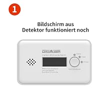 WISUALARM Kohlenmonoxid-Melder in Weiss mit LCD-Display und Testtaste – Detail 4